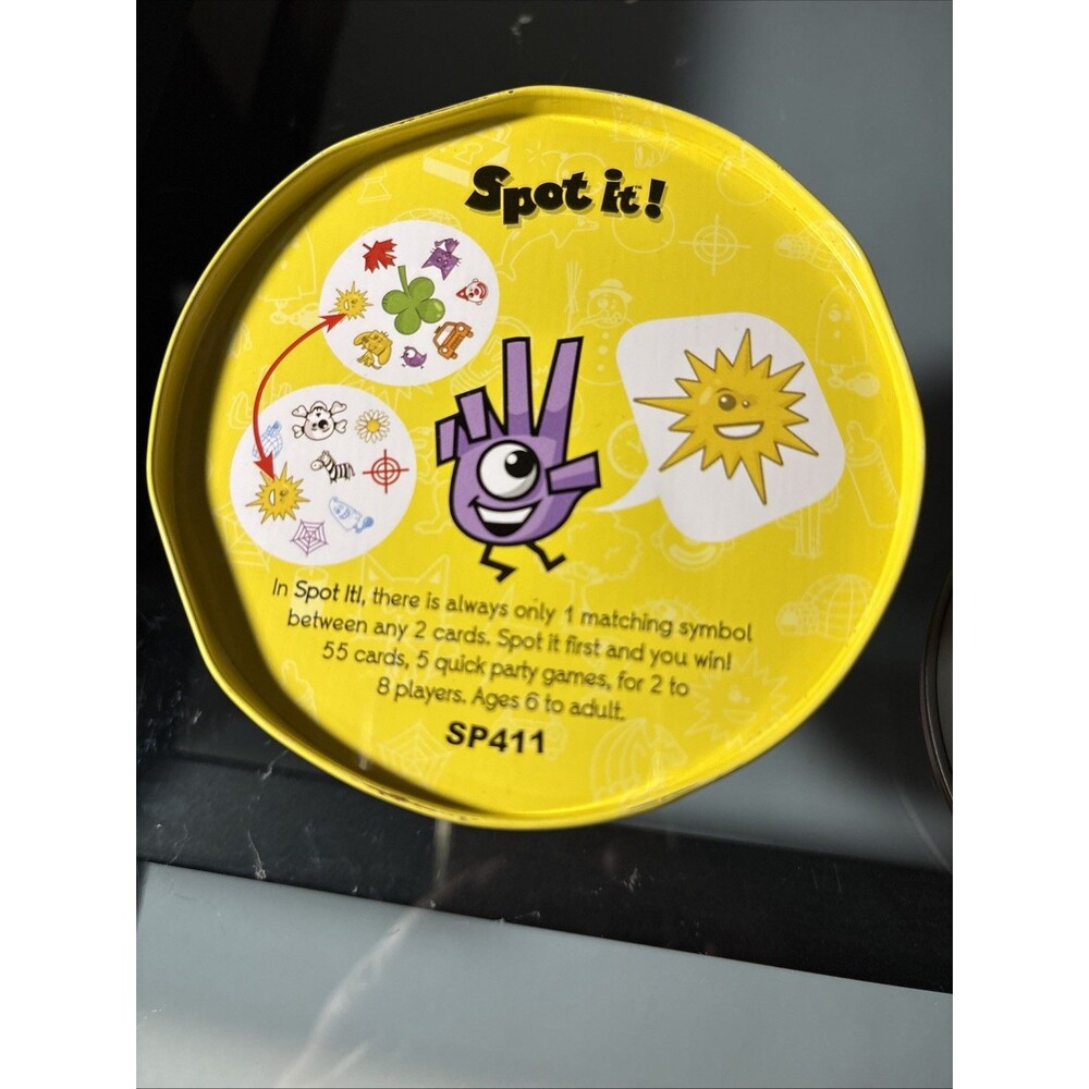 Spot It! Card Game Lot of 2 - Classic Edition & Marvel Emojis Tins Complete - Picture 2 of 3